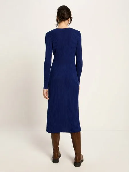 LANIUS LANIUS Langarm-Strickkleid, Purple blue, – Produktbild 4 von 4