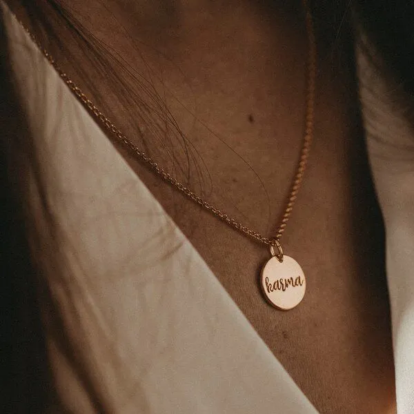 MOANINA MOANINA Kette Karma Coin - 925 Silber/18k Gold Vermeil - 3 Längen, Gold, – Produktbild 3 von 4
