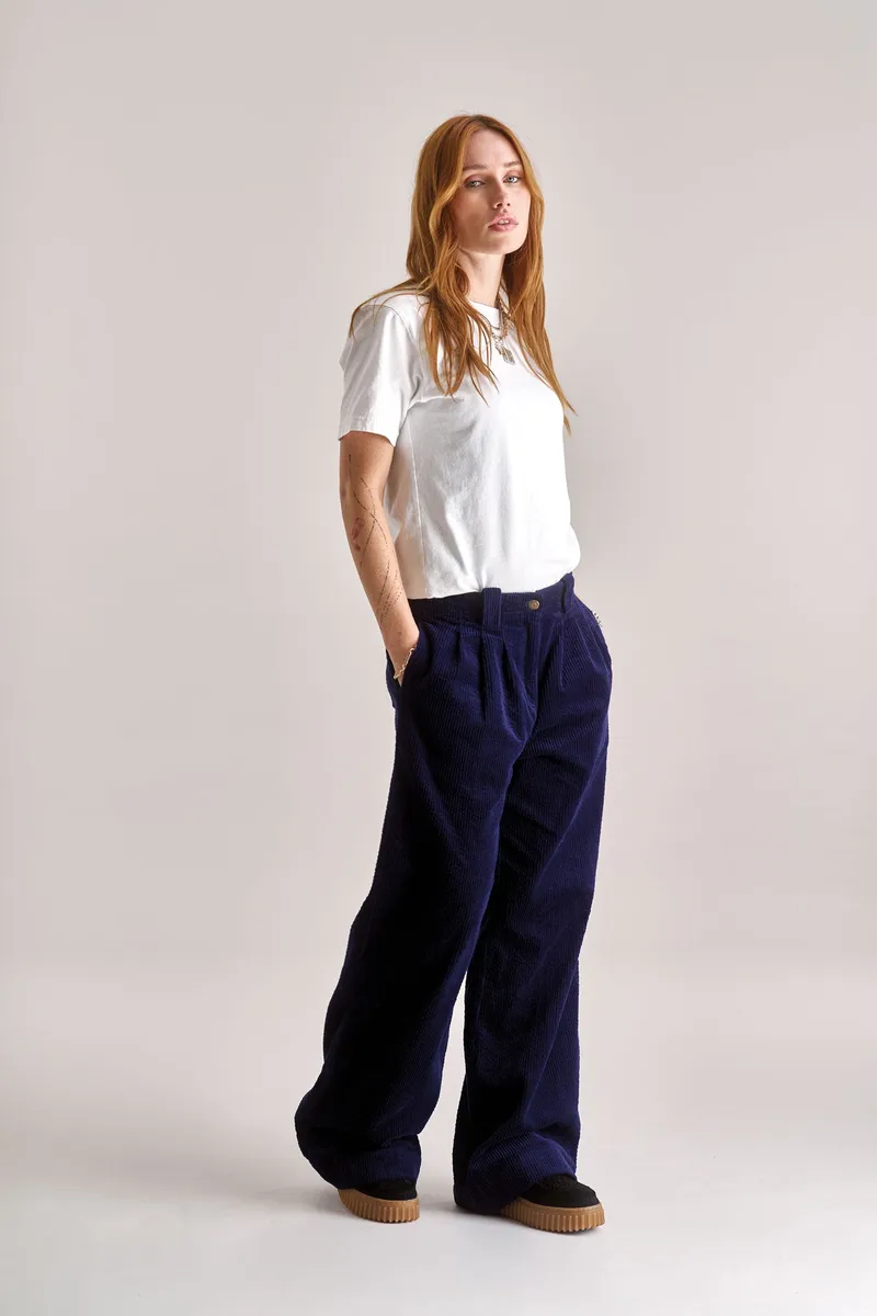 KOMODO KOMODO Damen vegan Hose Lola Cord Navy, Extra dunkelblau, – Produktbild 1 von 2