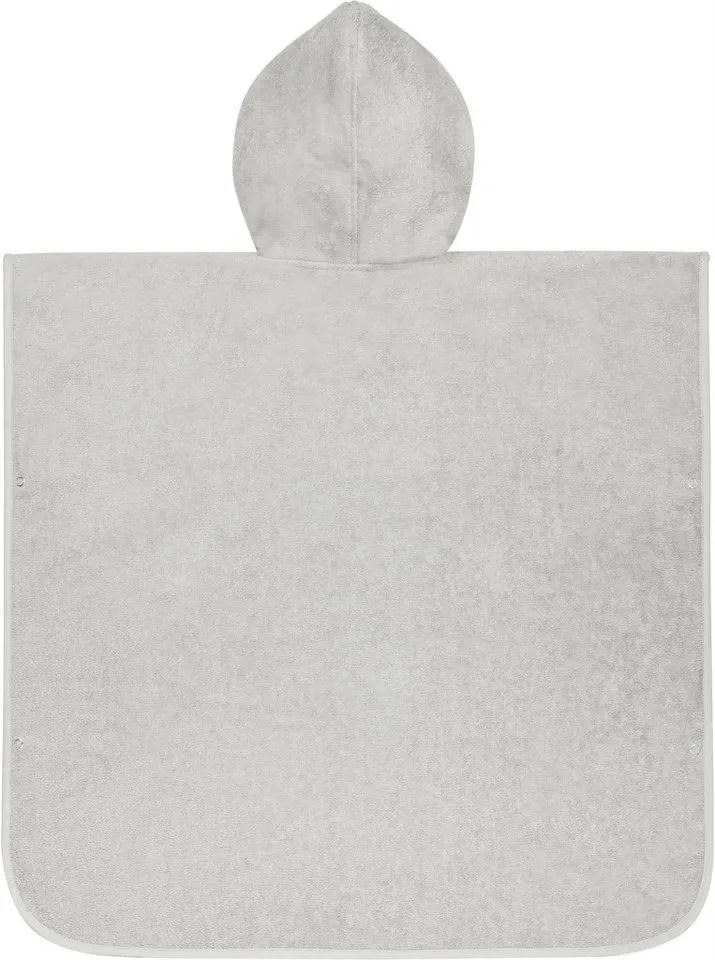 normani Badeponcho Badeponcho aus Bio-Baumwolle für Kinder, Bio-Baumwolle, Kapuze, Schlupf, Kinderbademantel mit Kapuze Strandponcho, Beige|grau, – Produktbild 4 von 5