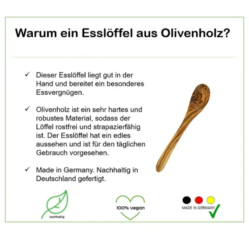 Olivenholz erleben Olivenholz erleben Esslöffel (L22) aus Olivenholz – Produktbild 5 von 6