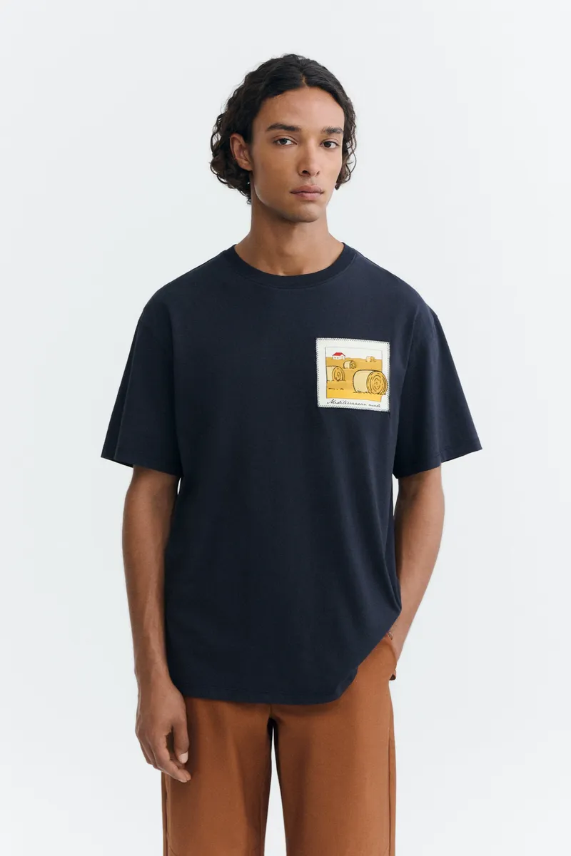 thinking mu Thinking MU Herren vegan T-Shirt Aaron Straw Camp Navy, Extra dunkelblau, – Produktbild 2 von 2