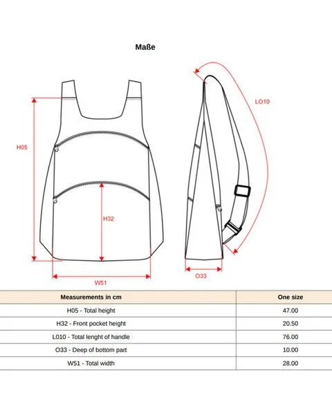 YTWOO YTWOO Recycelter Rucksack Tasche auf der Rückseite, Grau/beige, – Produktbild 4 von 4