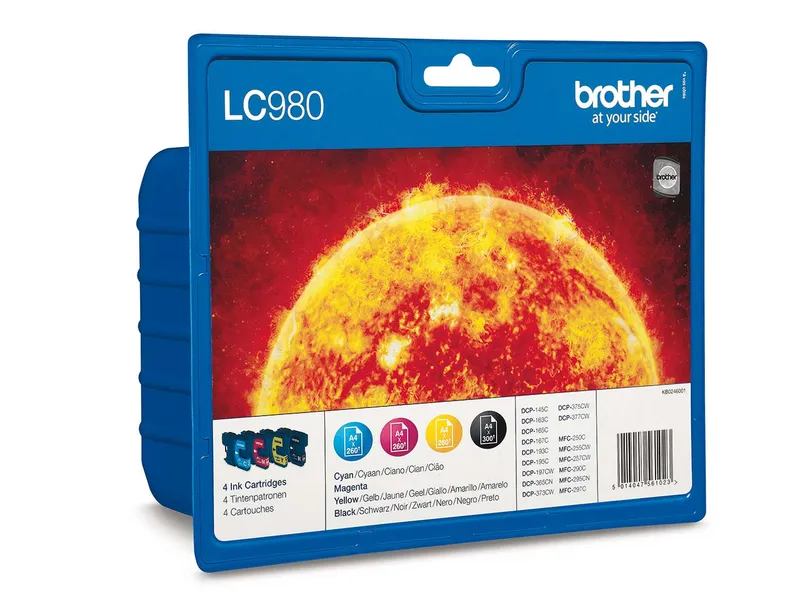 Brother Brother 4er Set Tintenpatronen LC-980BK/C/M/Y schwarz, cyan, magenta, gelb – Produktbild 1 von 1