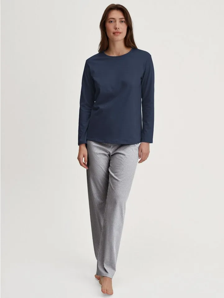 CALIDA CALIDA Pyjama Lovely Nights Damen (2 tlg) weich, bequem und angenehm leicht, Blau, – Produktbild 3 von 5