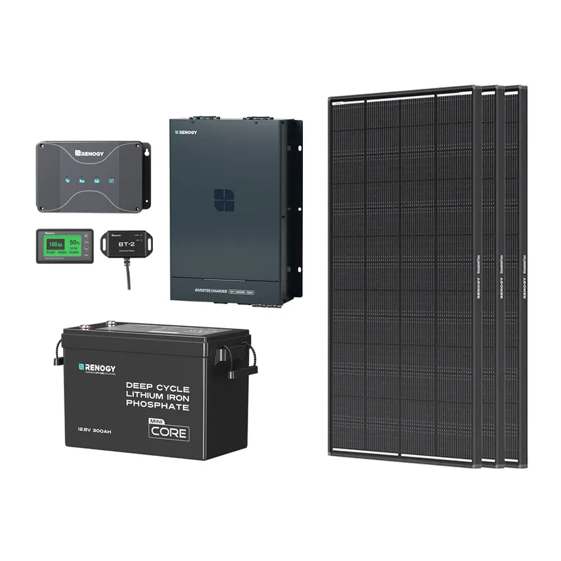 Renogy DE 3,84 kWh Wohnmobil Solaranlage| 2000W Wechselrichter-Ladegerät , 50A Batterladegerät - inkl. 0% MwSt. / 🔥 mit 3 Stück 200W Shadow Flux Solarmodule – Produktbild 1 von 1