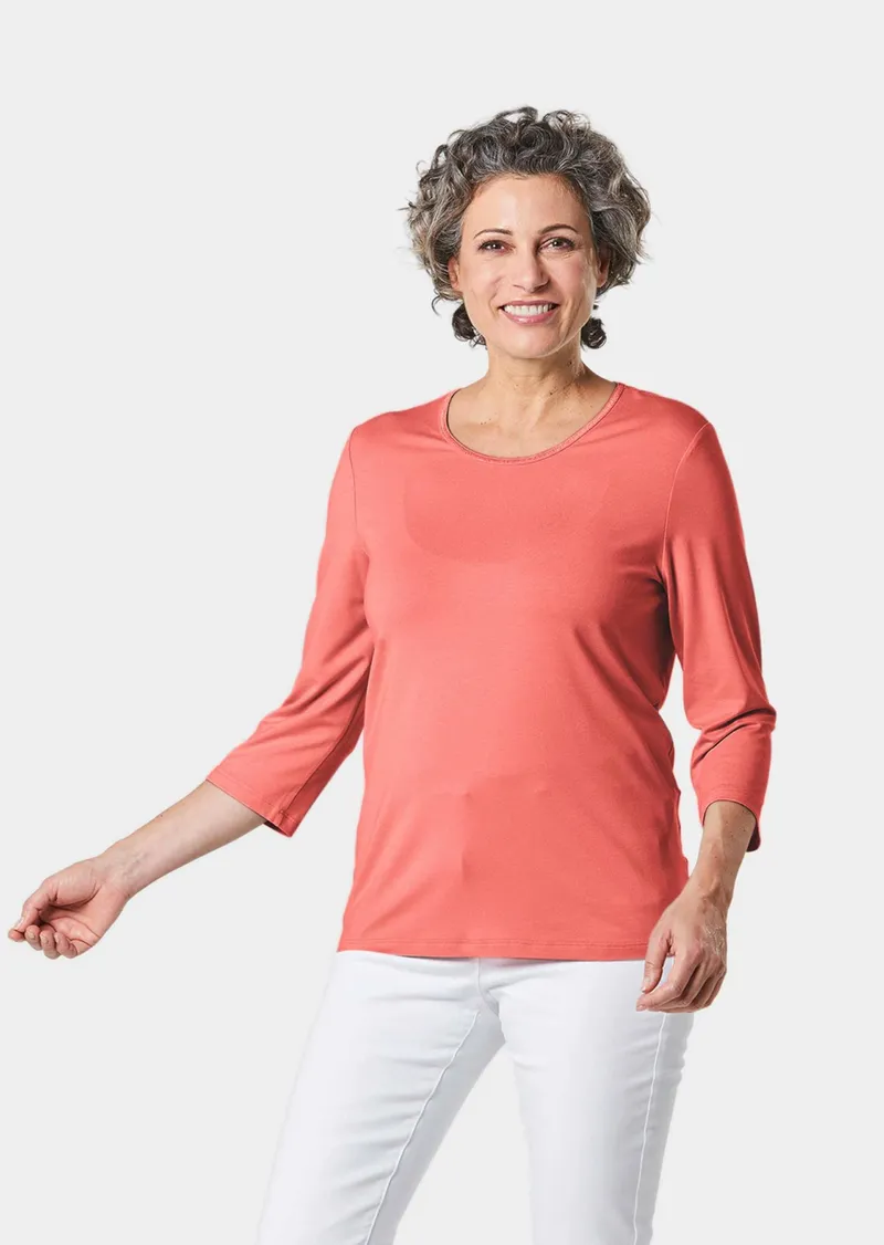 Goldner Trageangenehmes Viskoseshirt mit Elasthan - koralle von Goldner Fashion, Rot, – Produktbild 1 von 3