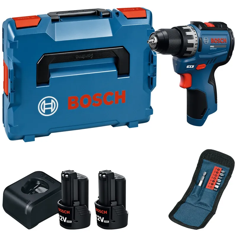 Bosch Professional Bosch Professional Bosch Akku-Bohrschrauber GSR12V-31, incl. 2x Akku GBA 2 Ah, Ladegerät, L-BOXX – Produktbild 1 von 1