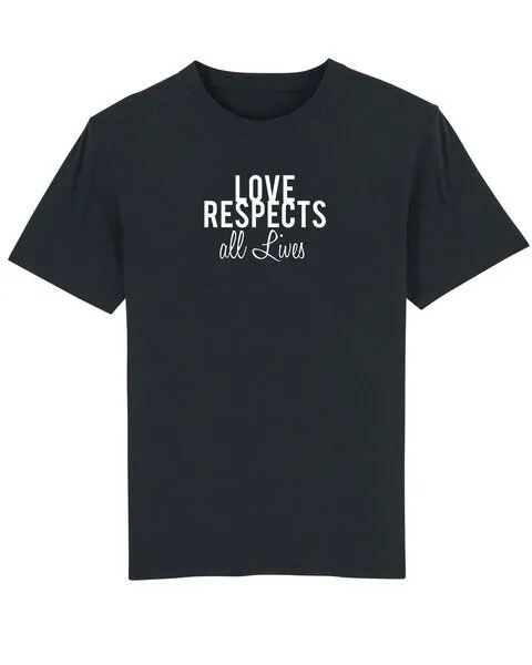 Human Family Human Family Bio Herren Rundhals T-Shirt "Spread Love - Respect" in 4 Farben, Schwarz, – Produktbild 1 von 3
