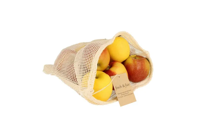fesch & fair fesch & fair Einkaufsbeutel Obstbeutel Gemüsenetz Biobaumwolle 30x40 – Produktbild 2 von 5