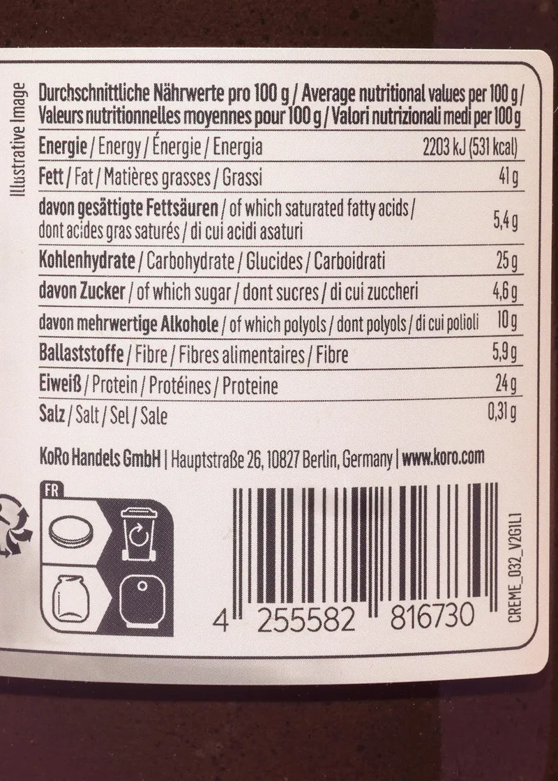 KoRo Vegane Proteincreme Haselnuss Kakao 500 g – Produktbild 4 von 5