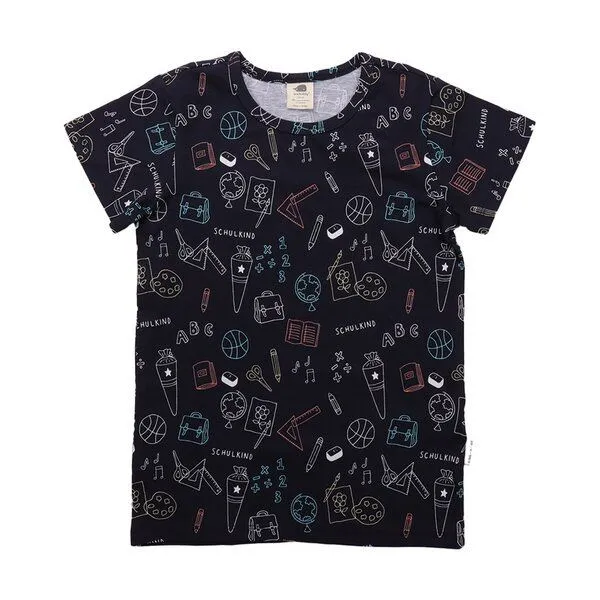 Walkiddy Walkiddy Back to School - Bio-Baumwolle T-Shirt Blau - Nachhaltig & GOTS-Zertifiziert, Blau, – Produktbild 1 von 2