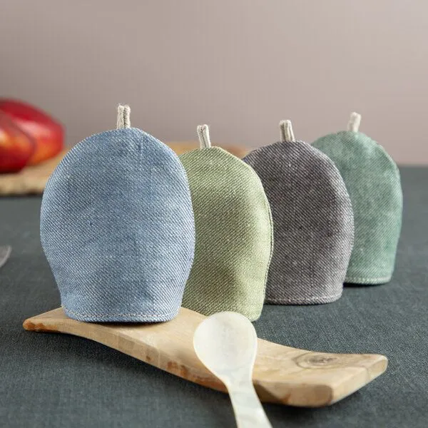 nahtur-design nahtur-design Eierwärmer aus Bioleinen mit Feinloden | Bring Farbe auf Deinen Tisch, Bunt gemischt, – Produktbild 3 von 3