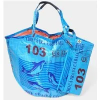 REFISHED fair fashion REFISHED fair fashion Tasche 'SOULMATE' - upcycelte Fischfuttersäcke, #fish blau-aqua, – Produktbild 3 von 4