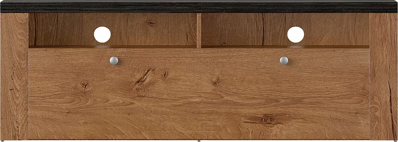 OTTO home Lowboard Larona, zeitloses TV Board mit 1 Klappe und 2 offenen Fächern, Breite 140 cm, Fernsehbank, viel Stauraum, dekorative Rahmenoptik, Braun, – Produktbild 7 von 8