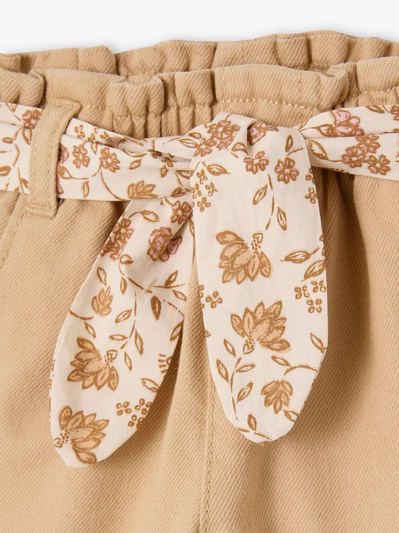 Vertbaudet Vertbaudet Baby Paperbag-Hose mit Gürtel cappuccino, Cappuccino, – Produktbild 4 von 4