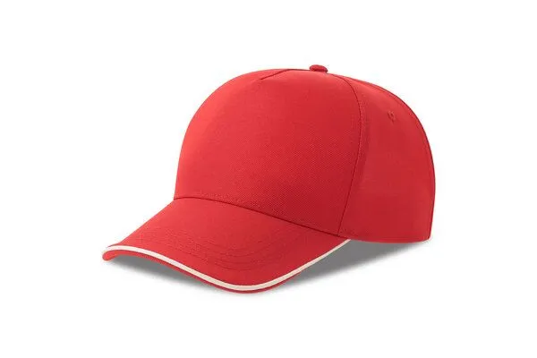 Atlantis Headwear Atlantis Headwear Cap Recy Five Pipe zweifarbig, Rot/weiss, – Produktbild 2 von 2