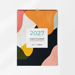 Photocircle Photocircle Familienplaner 2027 – Abstrakte Formen Wandkalender / 5-Spalten-Terminkalender & Organizer – Produktbild 1 von 1