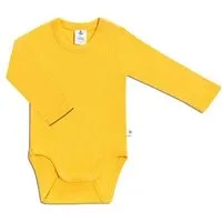 Leela Cotton Leela Cotton Baby Kinder Body Langarm Bio-Baumwolle Rippjersey 2005, 3 er pack sonnengelb, – Produktbild 1 von 1