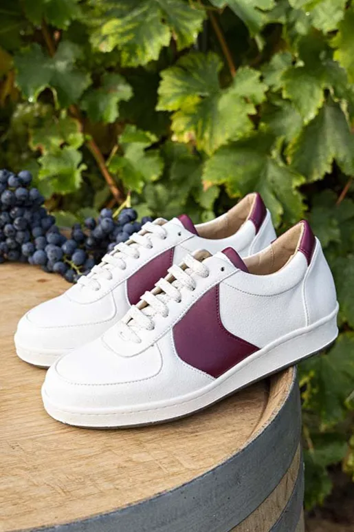 Minuit Sur Terre Minuit Sur Terre Herren vegan Sneaker Cepage Merlot Weiß/Burgunderrot, Weiß, – Produktbild 2 von 2