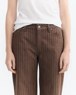 thinking mu Thinking MU Damen vegan Hose Kettan Niedrige Leibhöhe Gestreift Braun Naturgefärbt – Produktbild 1 von 1