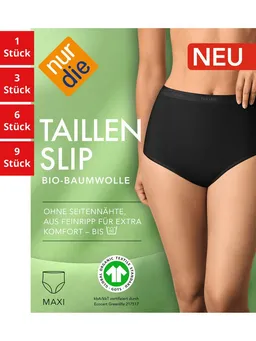 Nur Die Taillenslip GOTS BioBaumwolle Damen (1er/3er/6er/9er Pack, 6-St) Taillen-Slips Maxislip Unterhosen – Produktbild 1 von 1