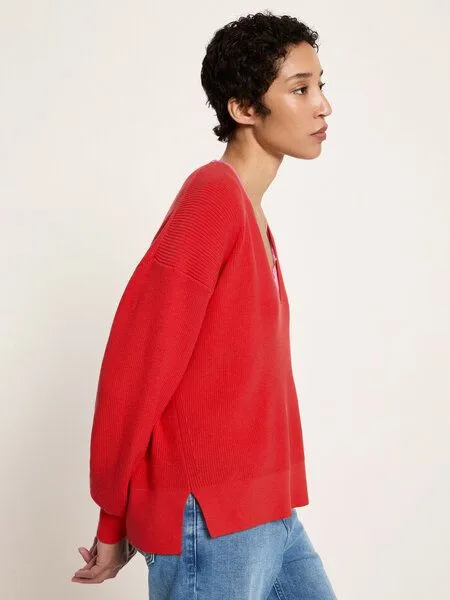 LANIUS LANIUS Pullover mit V-Ausschnitt, Lava red, – Produktbild 4 von 4