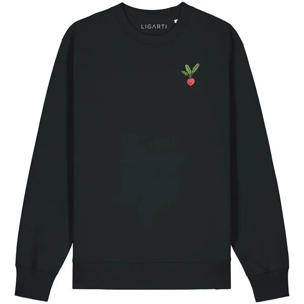 LIGARTI Bestickter Pullover – Radieschen – LIGARTI Tiermanufaktur, Schwarz, – Produktbild 1 von 2