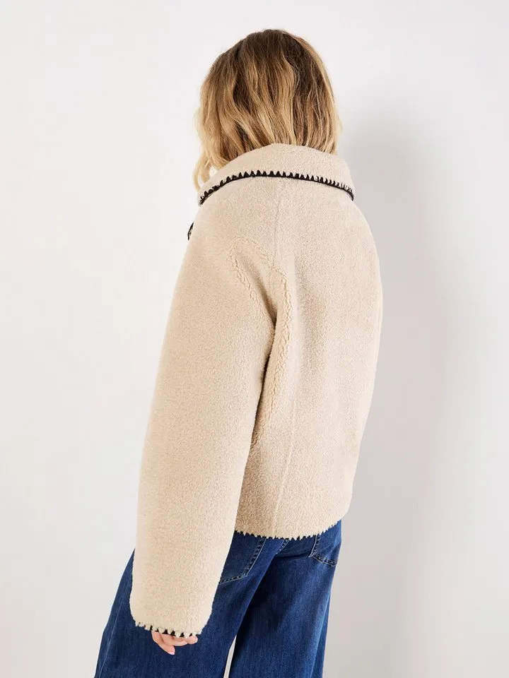 Apricot Apricot Kurzjacke Kurzjacke mit Blanket Stitch Umrandung, Beige, – Produktbild 5 von 5