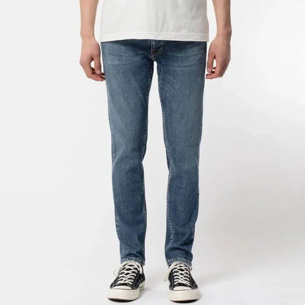 Nudie Jeans Nudie Jeans Jeans - Lean Dean - aus einem Baumwoll/Elastan Mix, Blue, – Produktbild 7 von 8