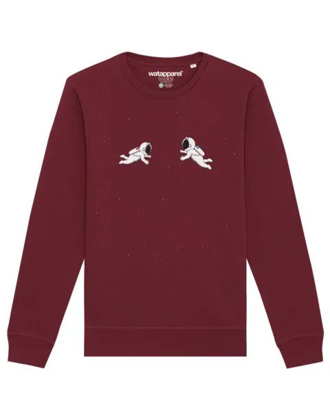 watapparel watapparel Sweatshirt Unisex Space love, Burgundy, – Produktbild 1 von 3
