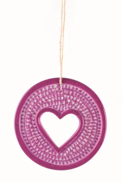 El Puente El Puente Hängedeko "Herz" | Fair Trade & Handmade aus Kenia, Rosa, – Produktbild 1 von 2