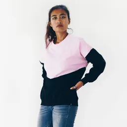 The Driftwood Tales The Driftwood Tales Damen vegan Sweatshirt Loose Schwarz Pink – Produktbild 1 von 1