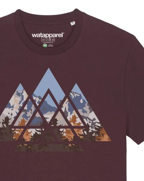 watapparel watapparel T-Shirt Unisex Geometric Landscape, Red brown, – Produktbild 3 von 4