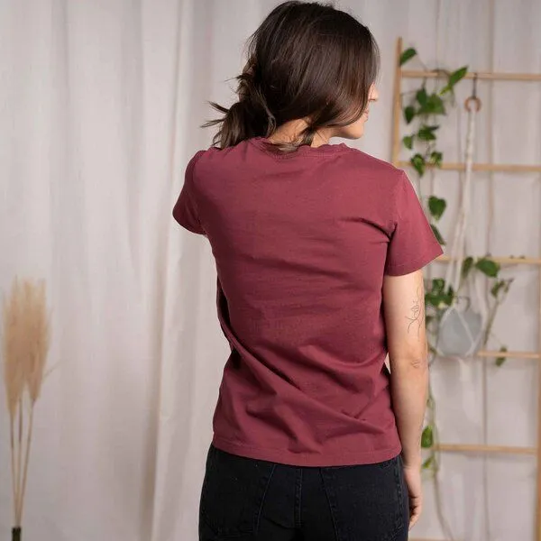 Vresh Clothing Vresh Clothing Evelin - T-Shirt aus Biobaumwolle, Burgundy, – Produktbild 2 von 4