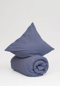 MELA MELA unisex vegan Bettwäsche Set Himanshu Blau/Mokka Fischgrätenmuster – Produktbild 1 von 1