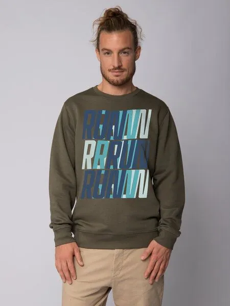 watapparel watapparel Sweatshirt Unisex Run, Run, Run blue, Khaki, – Produktbild 2 von 3