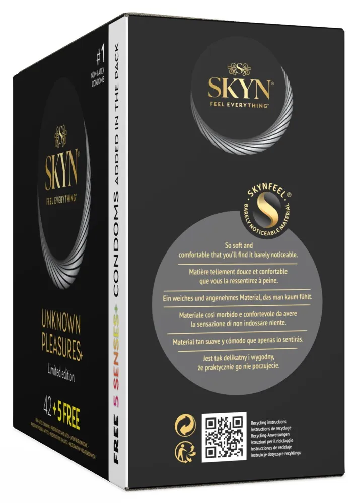 SKYN Kondom-Mix „Unknown Pleasures 42+5free“, latexfrei, Transparent, – Produktbild 3 von 4