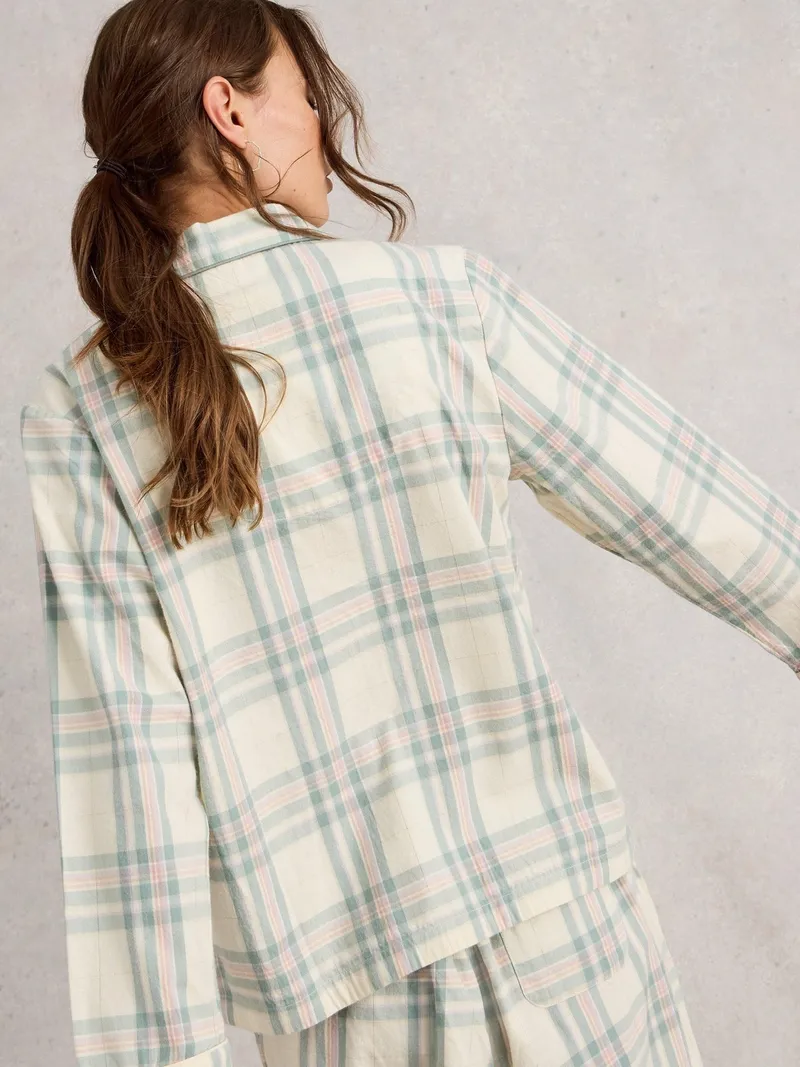 White Stuff Kariertes Pyjamaoberteil Nina - XL, Elfenbein multi, – Produktbild 4 von 4