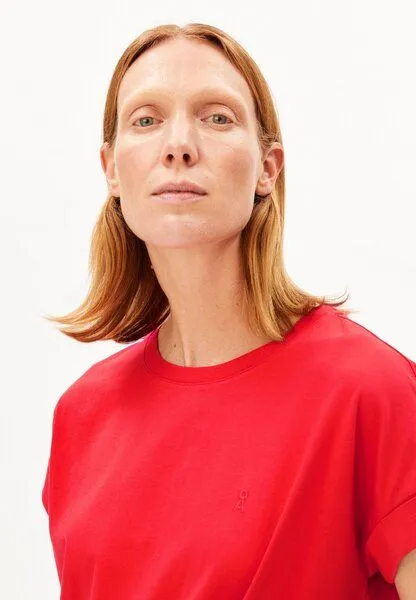 ARMEDANGELS ARMEDANGELS IDAARA Damen T-Shirt aus Bio-Baumwolle, Mars red, – Produktbild 3 von 4