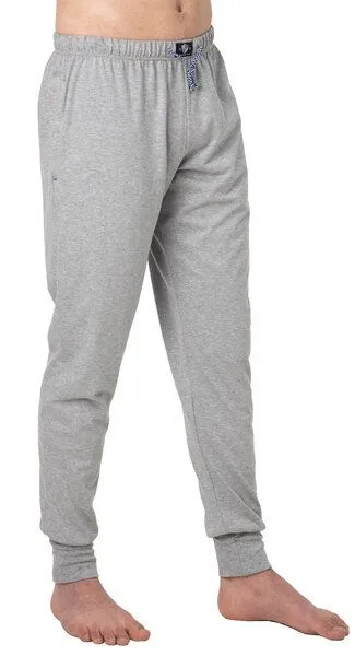 Haasis Bodywear Haasis Bodywear Herren Pyjamahose mit Bündchen, Seitentaschen, Single Jersey, Bio Baumwolle, GOTS, Graumeliert, – Produktbild 2 von 4