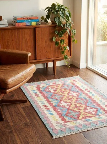 Rugtales Kelim Gashgai Rugtales aus Schurwolle, 85x119 cm, Rot, – Produktbild 2 von 4