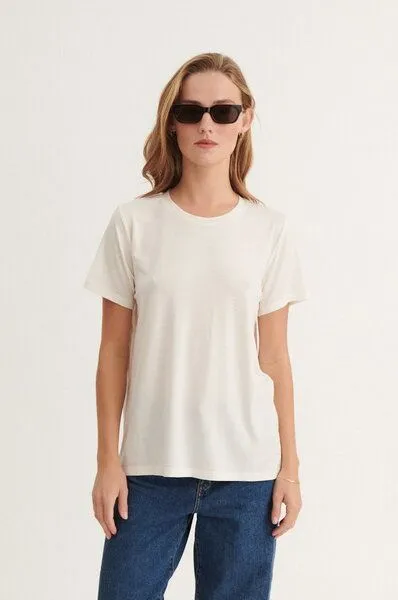 Basic Apparel Basic Apparel T-Shirt JOLANDA aus Tencel, Weiß (off-white), – Produktbild 1 von 4
