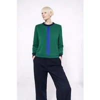 ein garten Studios ein garten Studios Colorblock Shirt aus Bio-Baumwolle und Tencel, Deep green, – Produktbild 1 von 1