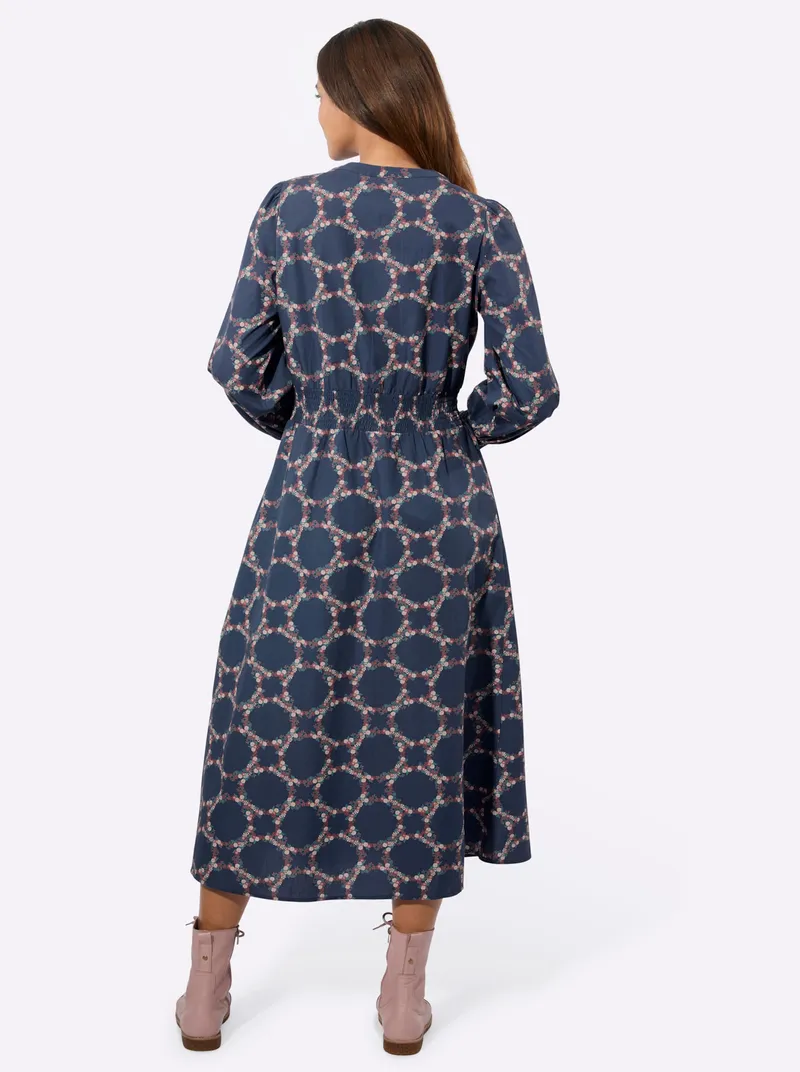 Witt Baumwollkleid, Rauchblau-rosenholz-bedruckt, – Produktbild 2 von 2