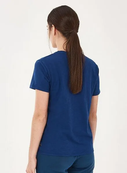 ORGANICATION ORGANICATION Basic T-Shirt aus Bio-Baumwolle mit V-Ausschnitt, Navy, – Produktbild 4 von 4