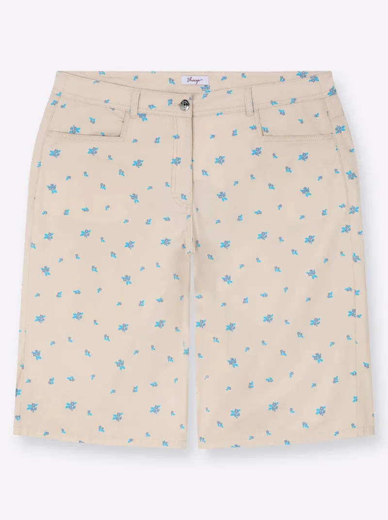 sheego Bermudas elfenbein-bleu-bedruckt, Elfenbein-bleu-bedruckt, – Produktbild 2 von 2