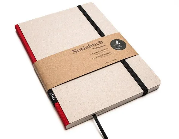 tyyp tyyp Notizbuch A5 – 100% Recyclingpapier – handmade in Germany – Klassik Öko, Rot, – Produktbild 1 von 4