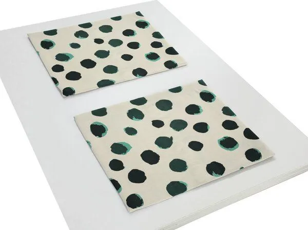 Nature by Adam Nature by Adam Tischset 2er Pack aus Leinen und Bio-Baumwolle - Made in Germany - Dots, Grün, – Produktbild 2 von 4