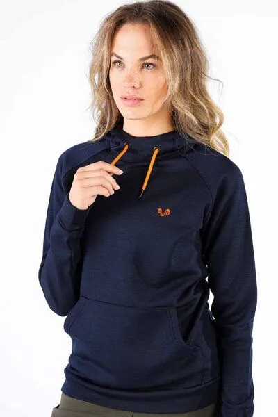 Woolona Woolona Kapuzenpullover - SCOUT - 100% Merinowolle, Navy, – Produktbild 2 von 4